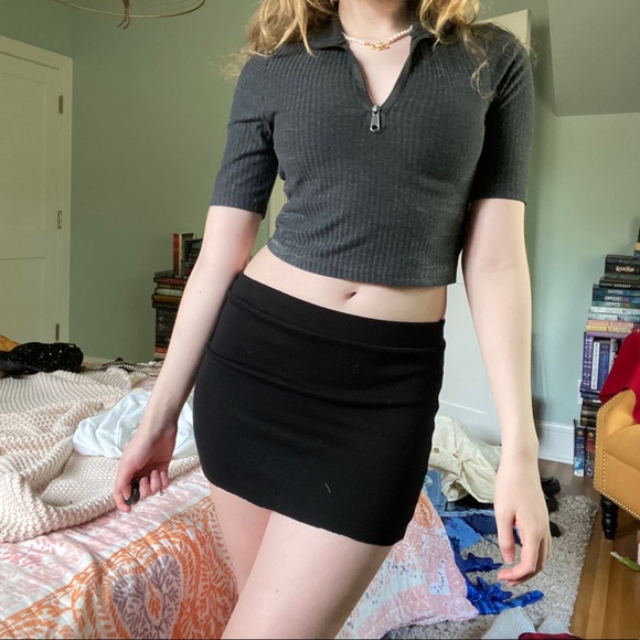 Urban Outfitters Tops - Gray zipper crop top